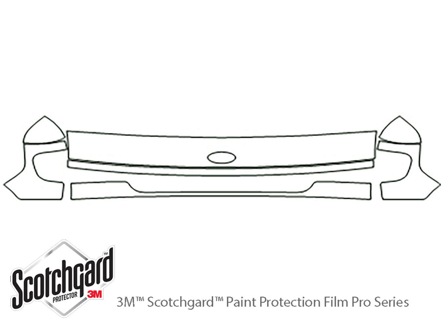 e-350 3M Clear Bra Hood Precut PPF Diagram