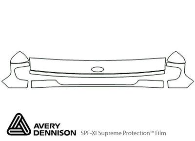 e-350 Avery Dennison Clear Bra Hood Precut PPF Diagram