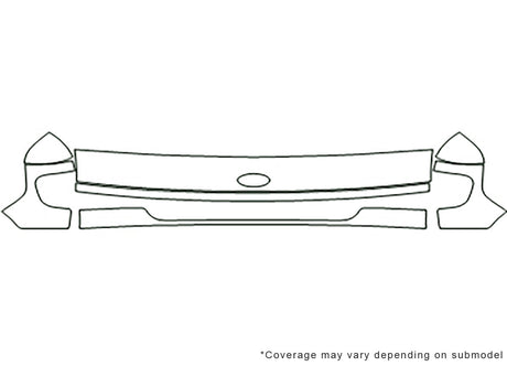 e-350 3M Clear Bra Hood Precut PPF Diagram