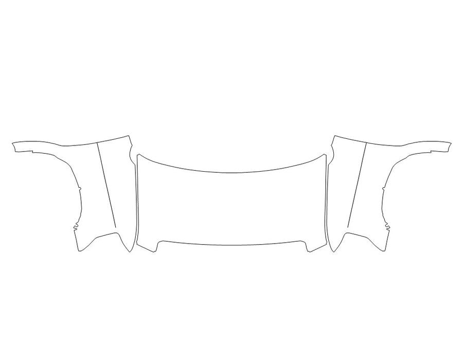 e-series 3M Clear Bra Hood Precut PPF Diagram