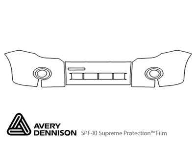 escape Avery Dennison Clear Bra Bumper Precut PPF Diagram