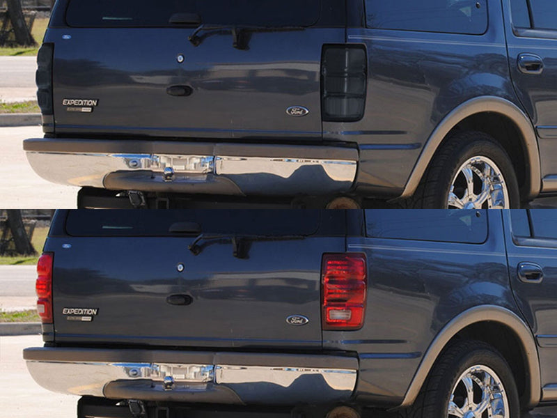 expedition Before and After Smoked Taillights