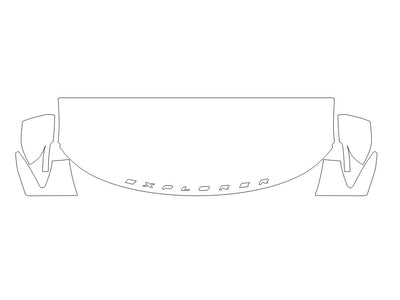 explorer 3M Clear Bra Hood Precut PPF Diagram