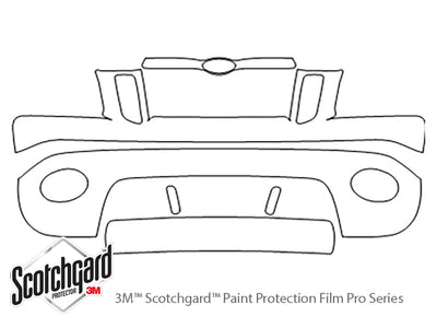 explorer sport trac 3M Clear Bra Bumper Precut PPF Diagram