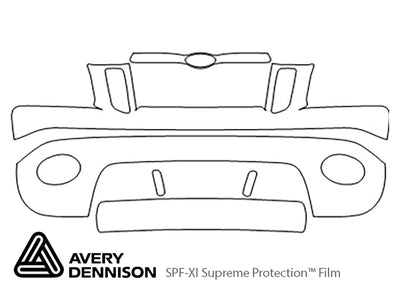 explorer sport trac Avery Dennison Clear Bra Bumper Precut PPF Diagram