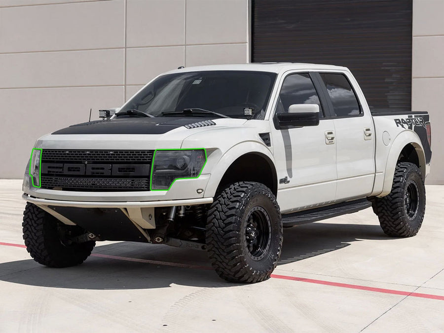ford f-150 2009-2014 (svt raptor) Headlight Protection Installation Location