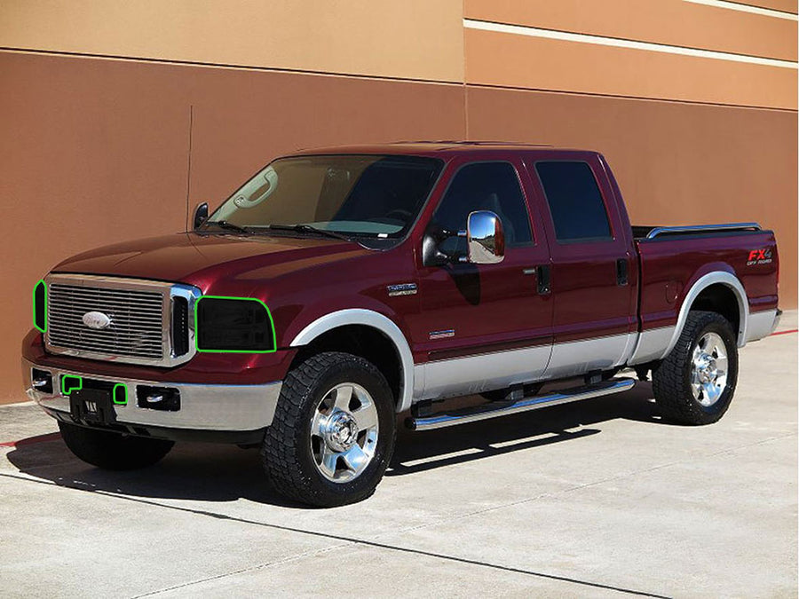 ford f-250 2005-2007 Headlight Tint Location