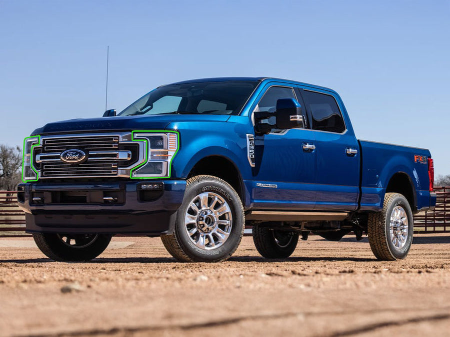 ford f-250 2020-2025 Headlight Protection Installation Location