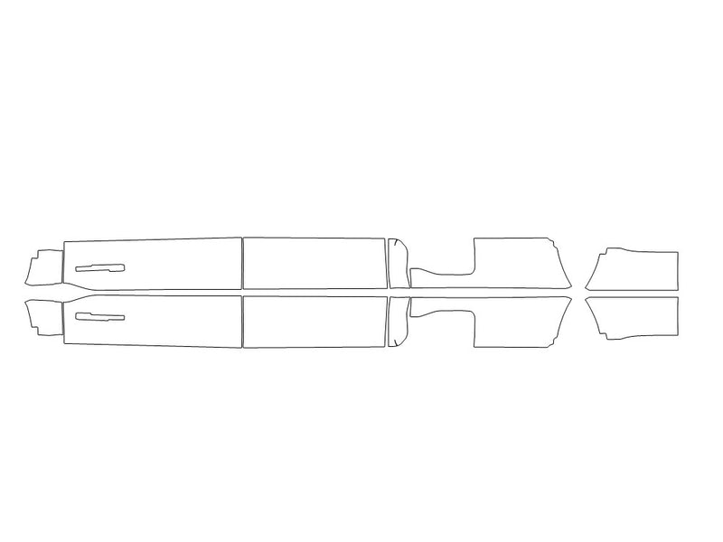 f-250 Avery Dennison Clear Bra Door Cup Precut PPF Diagram