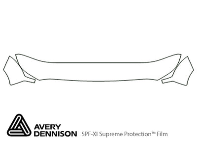 f-350 Avery Dennison Clear Bra Hood Precut PPF Diagram