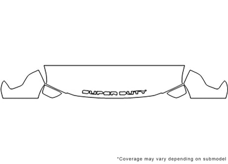 f-350 3M Clear Bra Hood Precut PPF Diagram