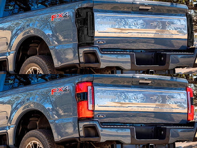 f-350 (w/ blind spot information system ) Before and After Smoked Taillights
