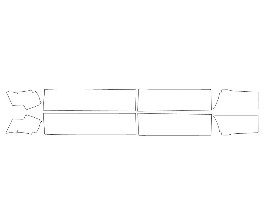 f-350 Avery Dennison Clear Bra Door Cup Precut PPF Diagram
