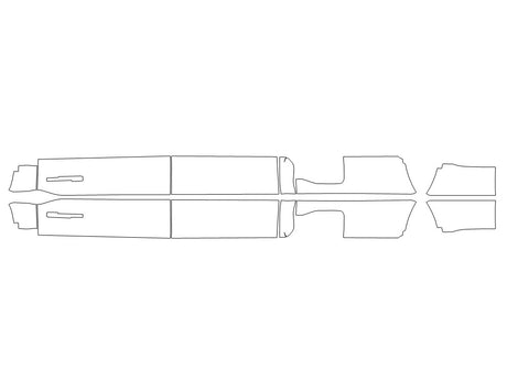 f-350 3M Clear Bra Door Cup Precut PPF Diagram