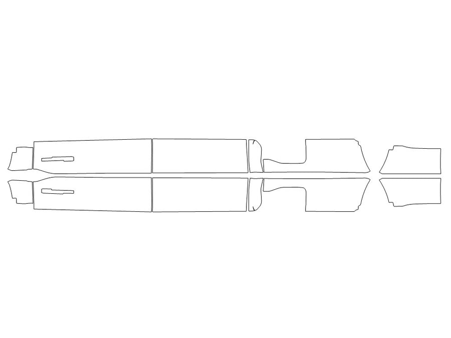 f-350 3M Clear Bra Door Cup Precut PPF Diagram