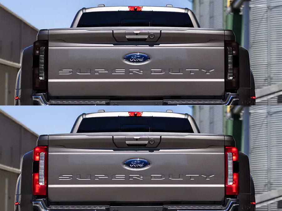 f-350 (w/ blind spot information system ) Before and After Smoked Taillights