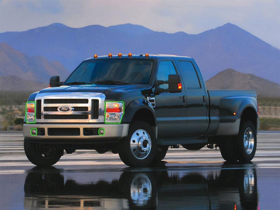 ford f-450 2008-2010 Headlight Protection Installation Location