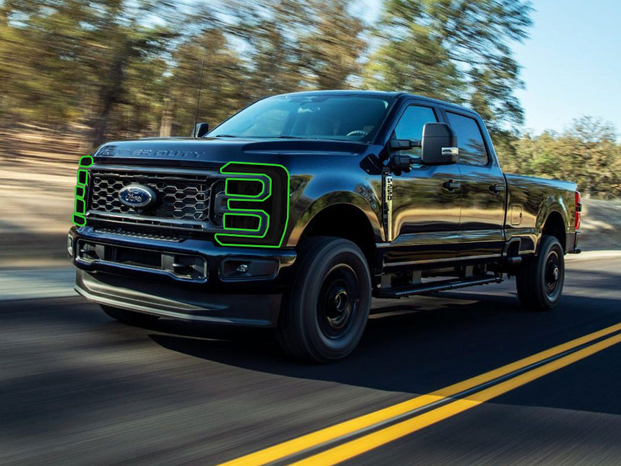 ford f-450 2023-2025 Headlight Tint Location