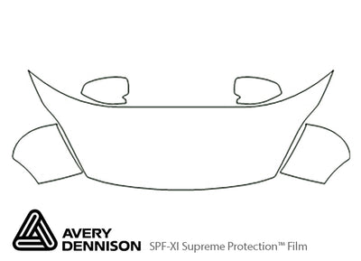 fiesta Avery Dennison Clear Bra Hood Precut PPF Diagram