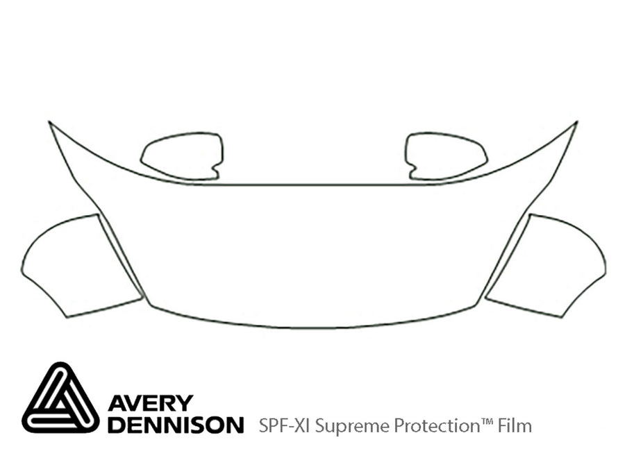 fiesta Avery Dennison Clear Bra Hood Precut PPF Diagram