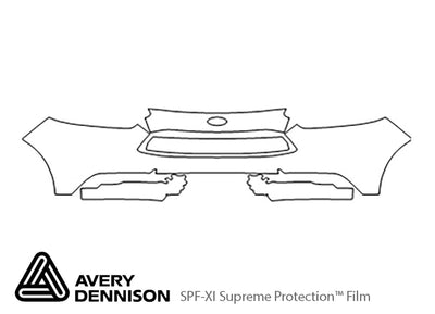 fiesta Avery Dennison Clear Bra Bumper Precut PPF Diagram
