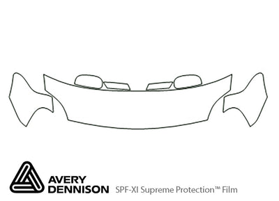 five hundred Avery Dennison Clear Bra Hood Precut PPF Diagram