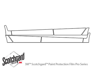 fusion 3M Clear Bra Door Cup Precut PPF Diagram