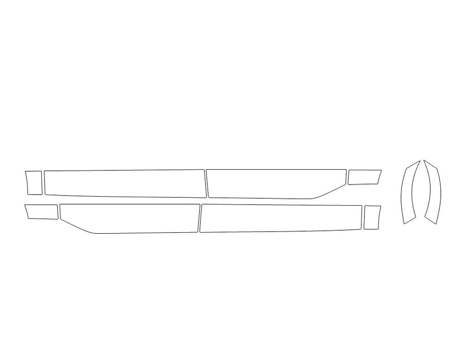 maverick Avery Dennison Clear Bra Door Cup Precut PPF Diagram