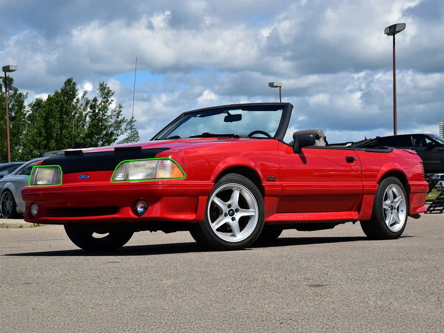 ford mustang 1987-1993 Headlight Protection Installation Location