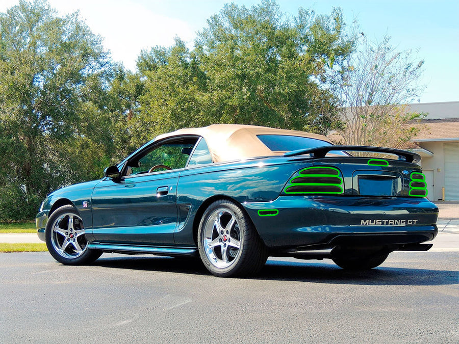mustang Tail Light Tint Installation Points