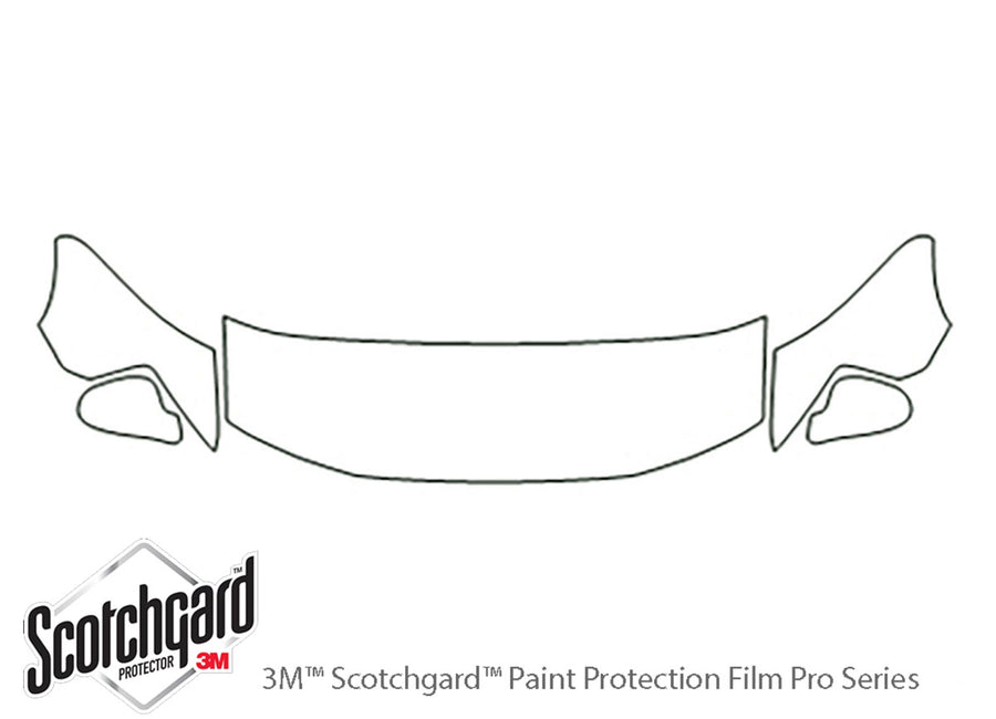mustang 3M Clear Bra Hood Precut PPF Diagram