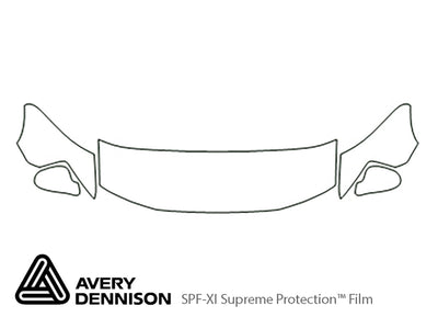mustang Avery Dennison Clear Bra Hood Precut PPF Diagram