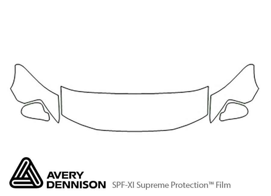 mustang Avery Dennison Clear Bra Hood Precut PPF Diagram