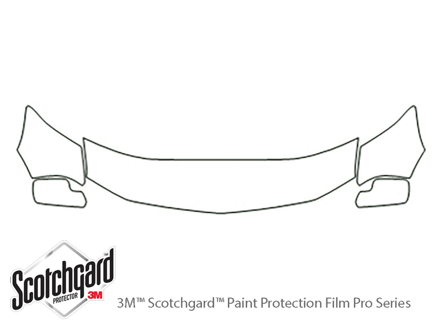 mustang 3M Clear Bra Hood Precut PPF Diagram