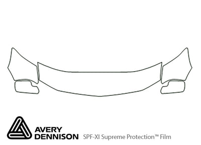 mustang Avery Dennison Clear Bra Hood Precut PPF Diagram