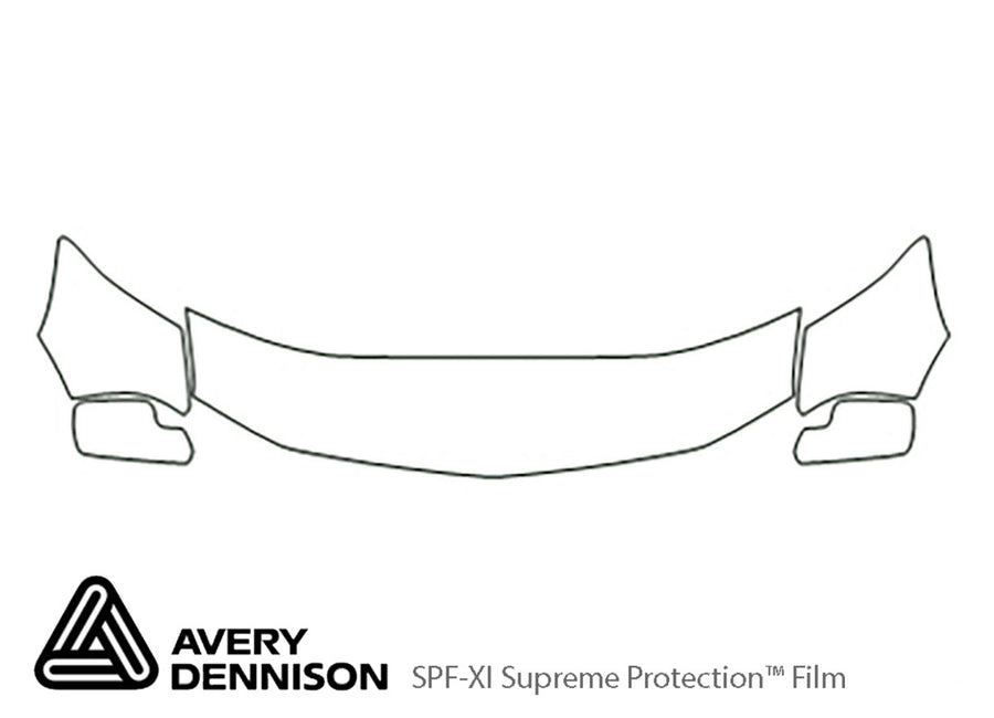 mustang Avery Dennison Clear Bra Hood Precut PPF Diagram