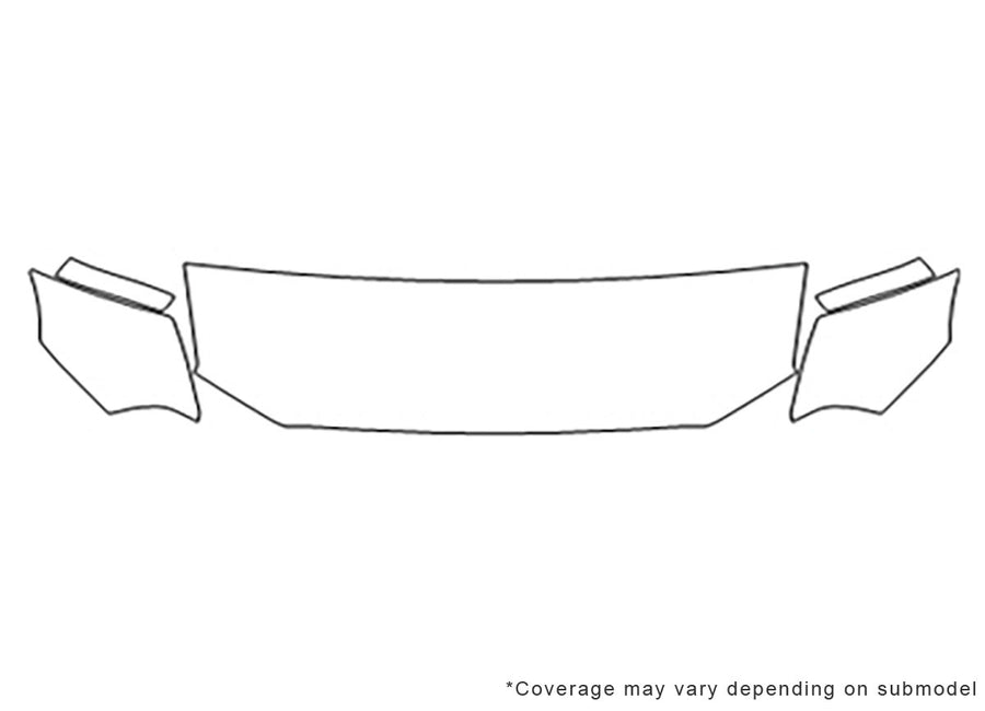mustang Avery Dennison Clear Bra Hood Precut PPF Diagram