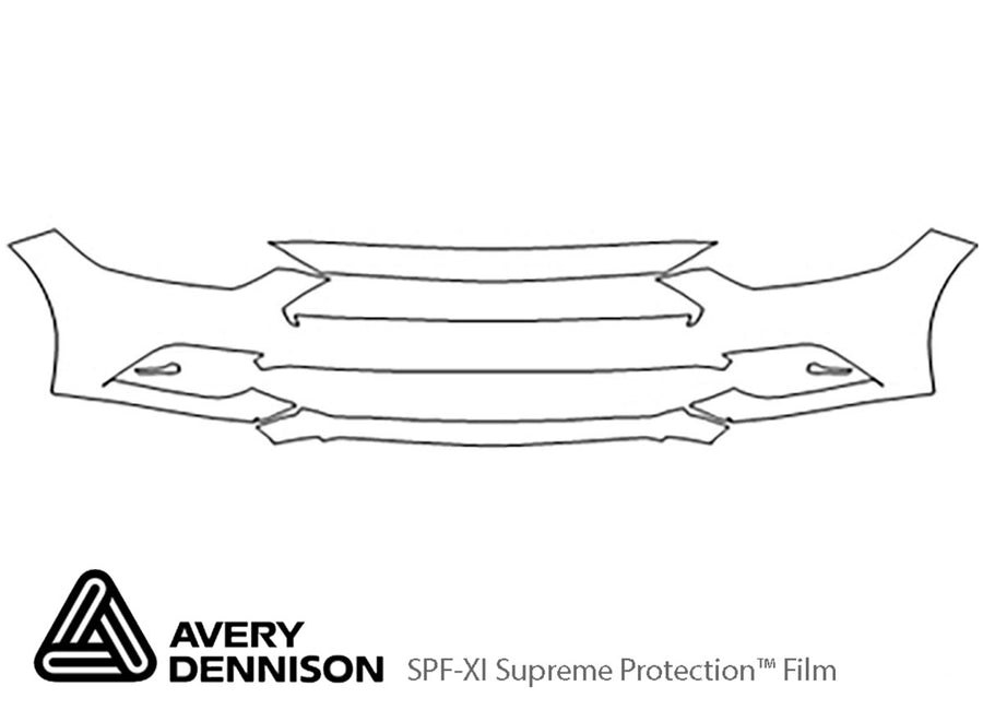 mustang Avery Dennison Clear Bra Bumper Precut PPF Diagram