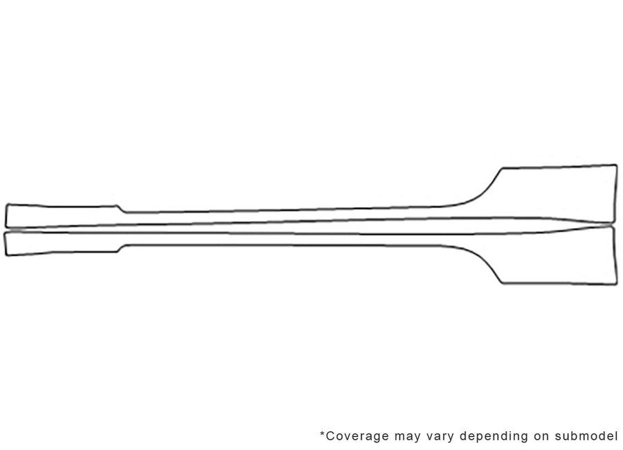 mustang Avery Dennison Clear Bra Door Cup Precut PPF Diagram