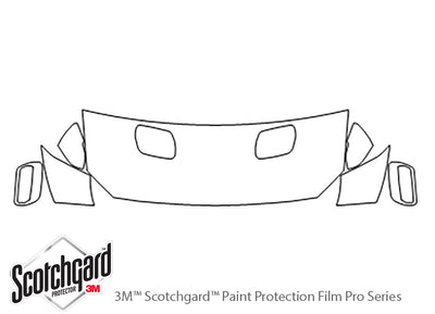 mustang 3M Clear Bra Hood Precut PPF Diagram