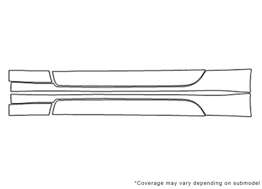 mustang 3M Clear Bra Door Cup Precut PPF Diagram