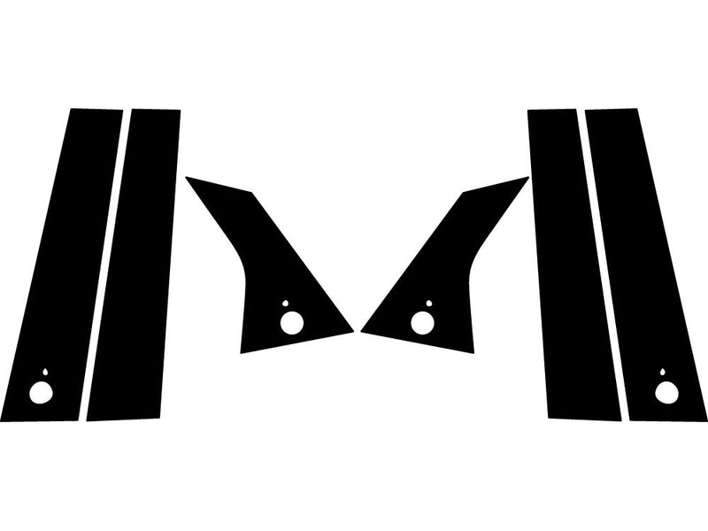 ford mustang mach-e 2021-2024 Brushed Aluminum Black Pillar Trim Diagram