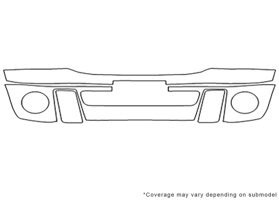 ranger Avery Dennison Clear Bra Bumper Precut PPF Diagram