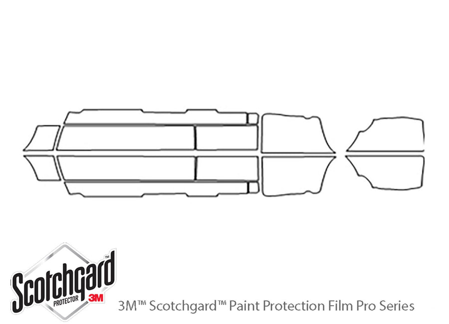 ranger 3M Clear Bra Door Cup Precut PPF Diagram