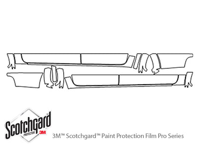 ranger 3M Clear Bra Door Cup Precut PPF Diagram
