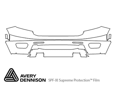 ranger Avery Dennison Clear Bra Bumper Precut PPF Diagram