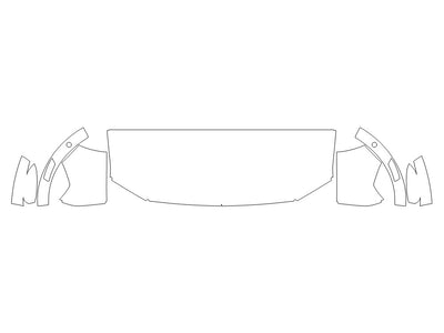 ranger 3M Clear Bra Hood Precut PPF Diagram
