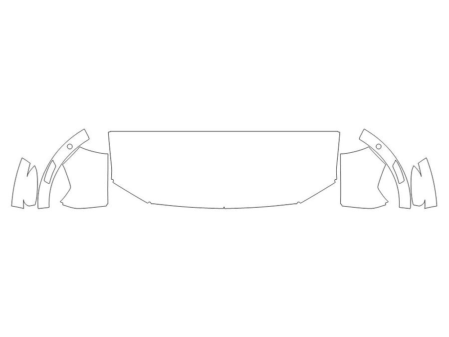 ranger 3M Clear Bra Hood Precut PPF Diagram