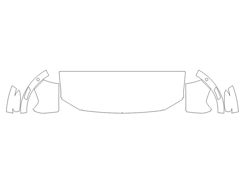 ranger Avery Dennison Clear Bra Hood Precut PPF Diagram