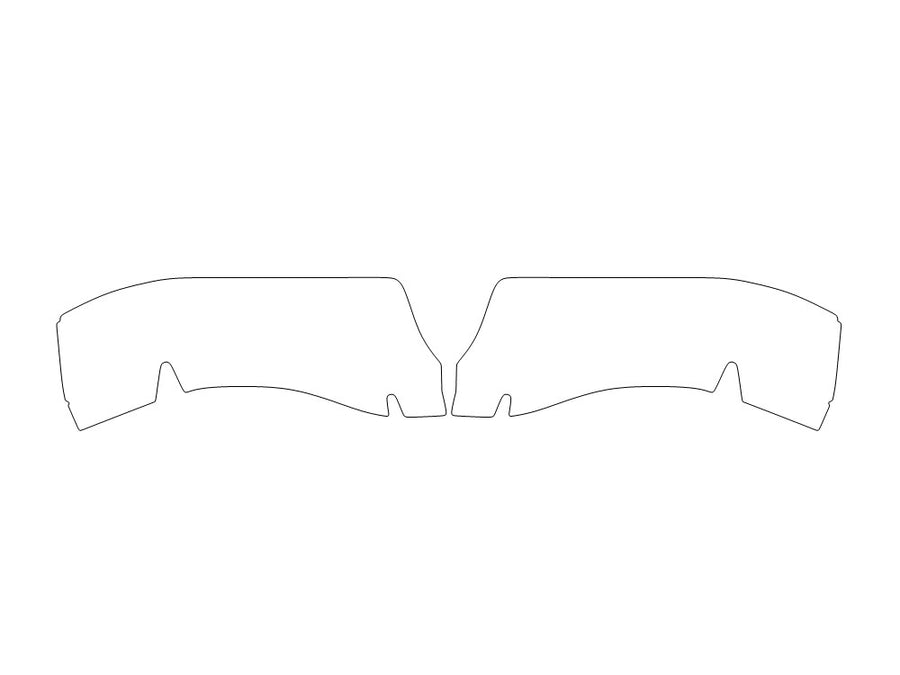 ranger 3M Clear Bra Door Cup Precut PPF Diagram